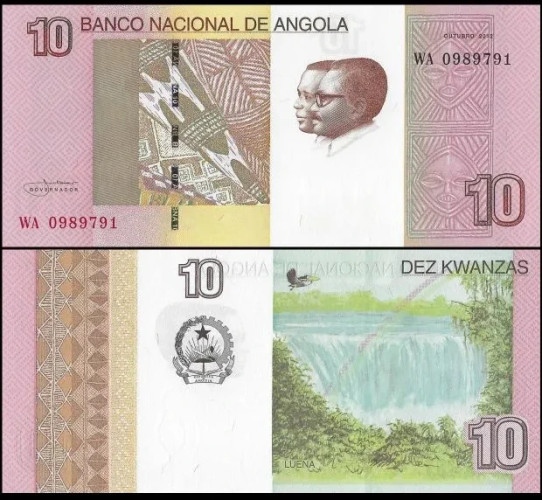 Nota de Angola 10 Kwanzas 2012 Pick #151b UNC