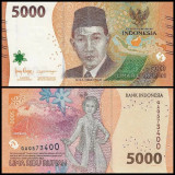 Nota da Indonesia 5000 Rupiah 2022 Pick # 164a UNC