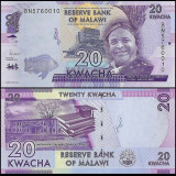 Nota do Malawi 20 Kwacha 2019 Pick # 63e UNC