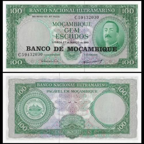 Nota de Moçambique 100 Escudos 1961 Pick # 117 UNC
