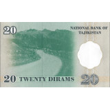 Nota do Tajiquistão 20 Dram 1999 Pick #P12a UNC