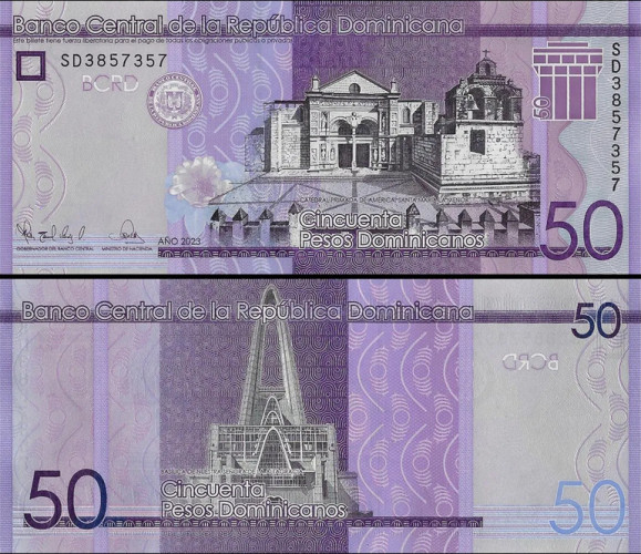 Nota da Republica Dominicana 50 Peso 2023 Pick # 189i UNC