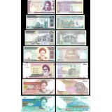 Lote de 7 Notas do Irão 2003/2015 Set Completo UNC