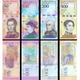 Lote de 8 Notas da Venezuela 2 - 500 Bolivares 2018 Set completo UNC