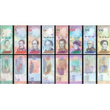 Lote de 8 Notas da Venezuela 2 - 500 Bolivares 2018 Set completo UNC