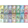 Lote de 7 Notas da Venezuela 100 - 20000 Bolivares 2016/2017 UNC