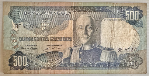 Angola - 500 Escudos (1972) - Marechal Carmona - Banco de Angola Pick #102