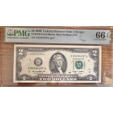 $2 2009 Chicago Federal Reserve Note - PMG 66 Gem Uncirculated EPQ