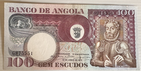 Angola - 100 Escudos 1973 - Luís de Camões Pick #106 (75551)