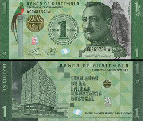 Guatemala - 1 Quetzal 2024 - Centenário da Unidade Monetária Pick #W129 UNC