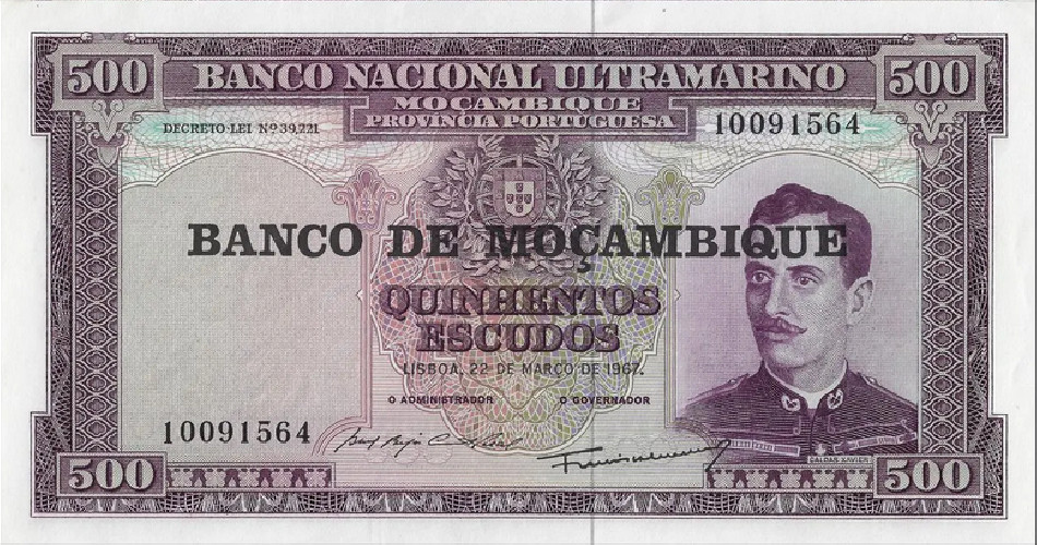 Moçambique - 500 Escudos (1967) - Caldas Xavier - Pick #118 - UNC