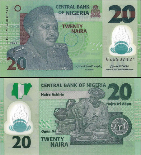 Nigéria - 20 Naira (2022) - Murtala Muhammed - Polímero - Pick #34s - UNC