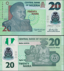 Nigéria - 20 Naira (2024) - Murtala Muhammed - Polímero Pick #34u UNC