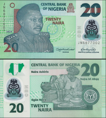 Nigéria - 20 Naira (2024) - Murtala Muhammed - Polímero Pick #34u UNC