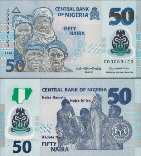 Nigéria - 50 Naira (2023) - Povos da Nigéria - Polímero - Pick #40m - UNC