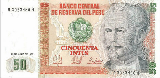 Peru - 50 Intis (1987) - Nicolás de Piérola - Pick #131 - UNC