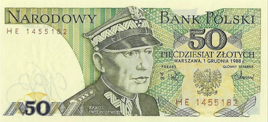 Polónia - 50 Zlotych (1988) - General Karol Świerczewski - Pick #142c - UNC