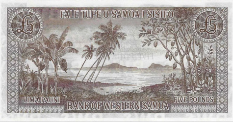 Samoa Ocidental - 5 Libras 2020 (1963) - Era Pré-Decimal - Pick #15b - UNC