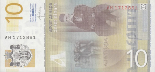 Sérvia - 10 Dinara (2013) - Vuk Karadžić - Pick #54b - UNC
