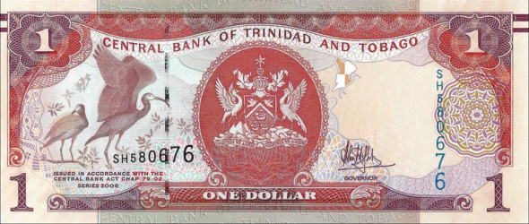 Trinidade e Tobago - 1 Dólar (2017) - Pássaros e Banco Central - Pick #NEW - UNC
