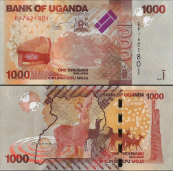 Uganda - 1000 Shillings (2021) - Agricultura e Antílope Cob - Pick #49f - UNC