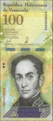 Venezuela - 100.000 Bolívares (2017) - Simón Bolívar e Cardeais - Pick #100b - UNC