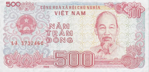 Vietname - 500 Dong (1988) - Ho Chi Minh e Porto de Haiphong - Pick #101 - UNC