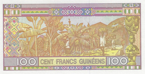 Nota da Republica da Guiné 100 Francos 2015 Pick #A47 UNC