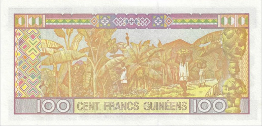 Nota da Republica da Guiné 100 Francos 2012 Pick #35b UNC