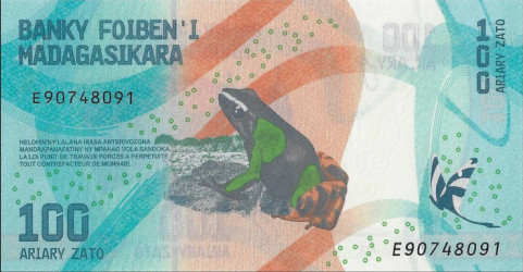 Nota de Madagascar 100 Ariary 2017 Pick # 97 UNC