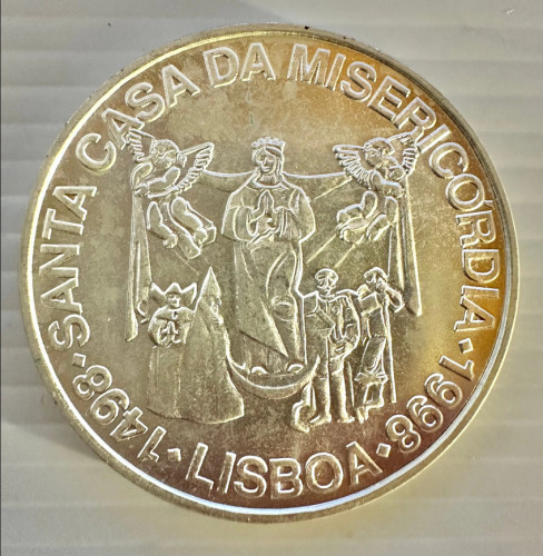 1000 Escudos 1998 - 500 Anos da Santa Casa da Misericórdia (Prata) KM# 715 UNC