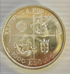 1000 Escudos 1998 - D. Manuel I (Prata) KM# 711 UNC