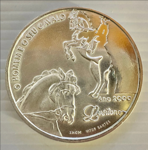1000 Escudos 2000 - O Homem e o seu Cavalo (Prata) KM# 728 UNC