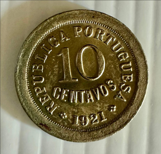 10 Centavos 1921 - I República (Cupro-Níquel) KM# 565 UNC