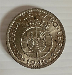 Moeda de 1 Escudo 1949 - Cabo Verde (Colónia Portuguesa) KM# 7 A-UNC