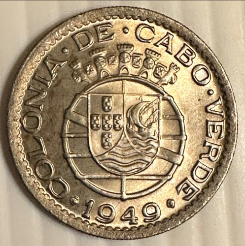 Cabo Verde  50 Centavos 1949 (Alpaca) KM# 6 BELA