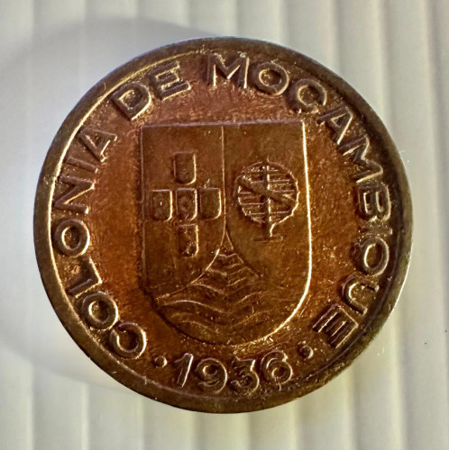10 Centavos 1936 - Moçambique (Colónia Portuguesa) Bronze KM# 67 MBC+