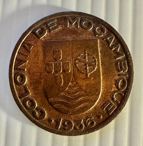 20 Centavos 1936 - Colonia de Moçambique (Bronze) KM# 68 MBC+