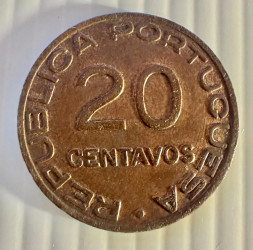 20 Centavos 1936 - Colonia de Moçambique (Bronze) KM# 68 BELA
