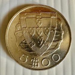 5 Escudos 1948 - Portugal (Prata) KM# 581 MBC+