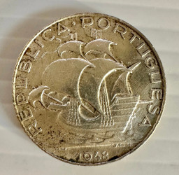 2$50 Escudos 1948 - Portugal (Prata) KM# 581 BC