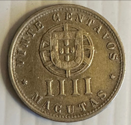 Angola 4 Macutas 1927 (Alpaca) KM# 51 MBC+