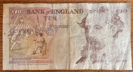 10 Libras ND (1993-2002) - Reino Unido (Charles Dickens) Pick# 386b BC
