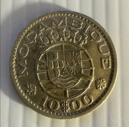10 Escudos 1955 - Colonia de Moçambique (Prata) KM# 81 MBC+