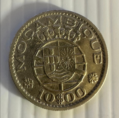 10 Escudos 1955 - Colonia de Moçambique (Prata) KM# 81 MBC+