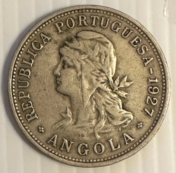 Angola 1927 – 50 Centavos (República Portuguesa) KM# 69 – Escassa MBC+