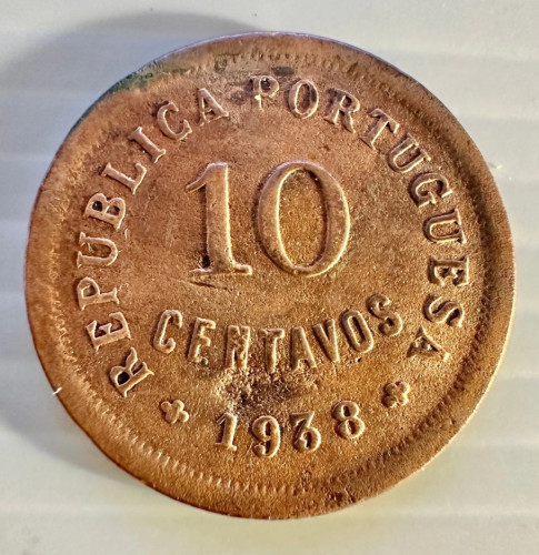10 Centavos 1938 (República Portuguesa) KM# 576 – Escassa