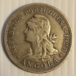 Angola 1928 – 50 Centavos (República Portuguesa) KM# 71 – Escassa