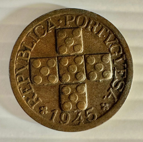 Portugal 1945 – 20 Centavos (República Portuguesa) KM# 576 – Bronze