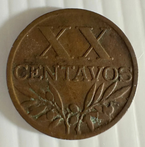 Portugal 1942 – 20 Centavos (República Portuguesa) KM# 584 – Bronze